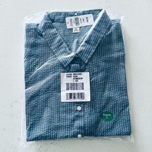 Women's Vacationland Seersucker Shirt, Short-Sleeve Popover Stripe, dark blue